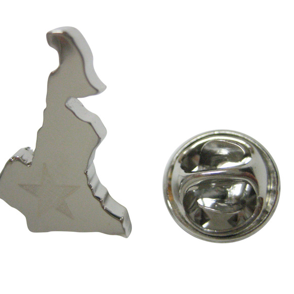 Cameroon Map Shape and Flag Design Lapel Pin - Picture 1 of 2